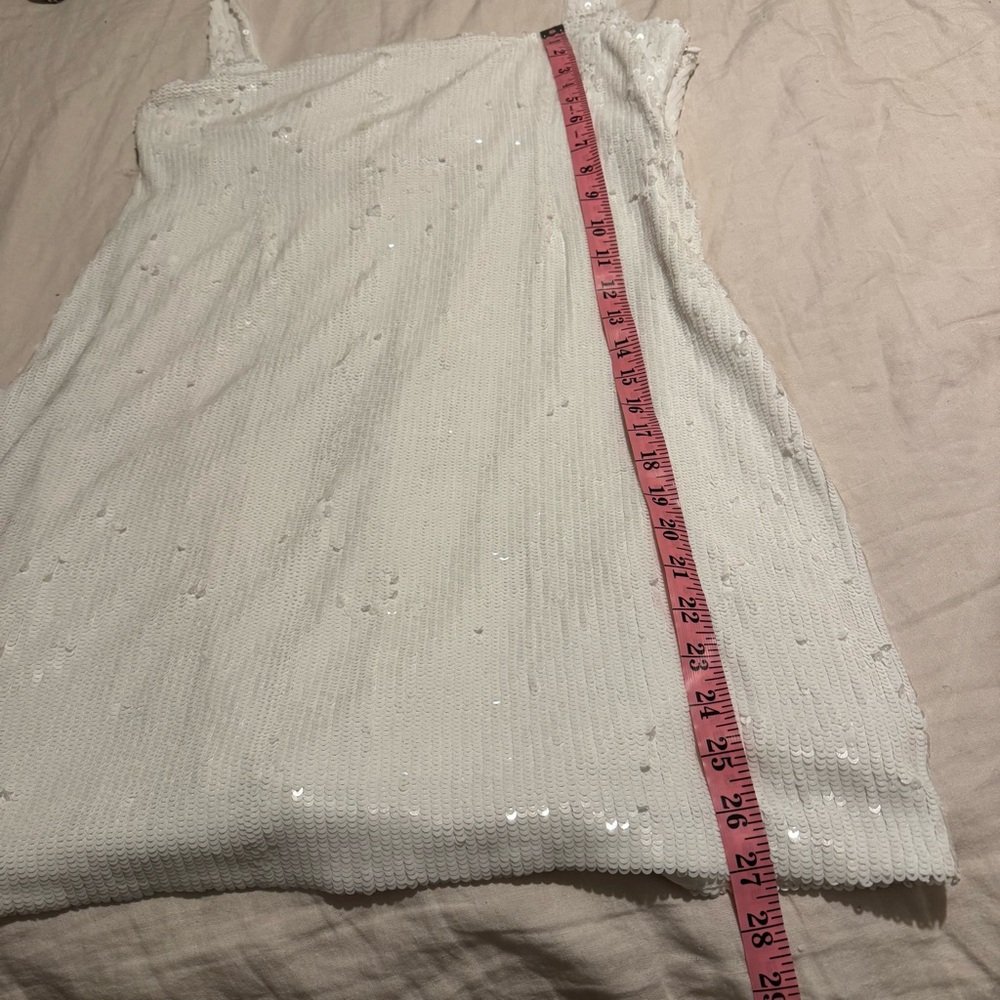 Show Me Your Mini Dress MuMu Womens Size XL White Samba White Sequin Halter - Picture 11 of 14